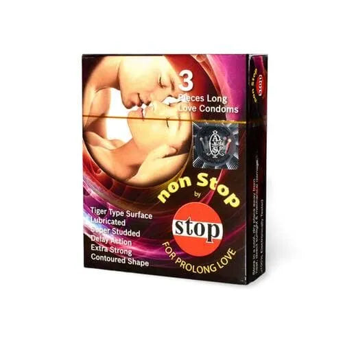 Xtacy Non Stop Dotted Premium Import Condom - 3 Pieces
