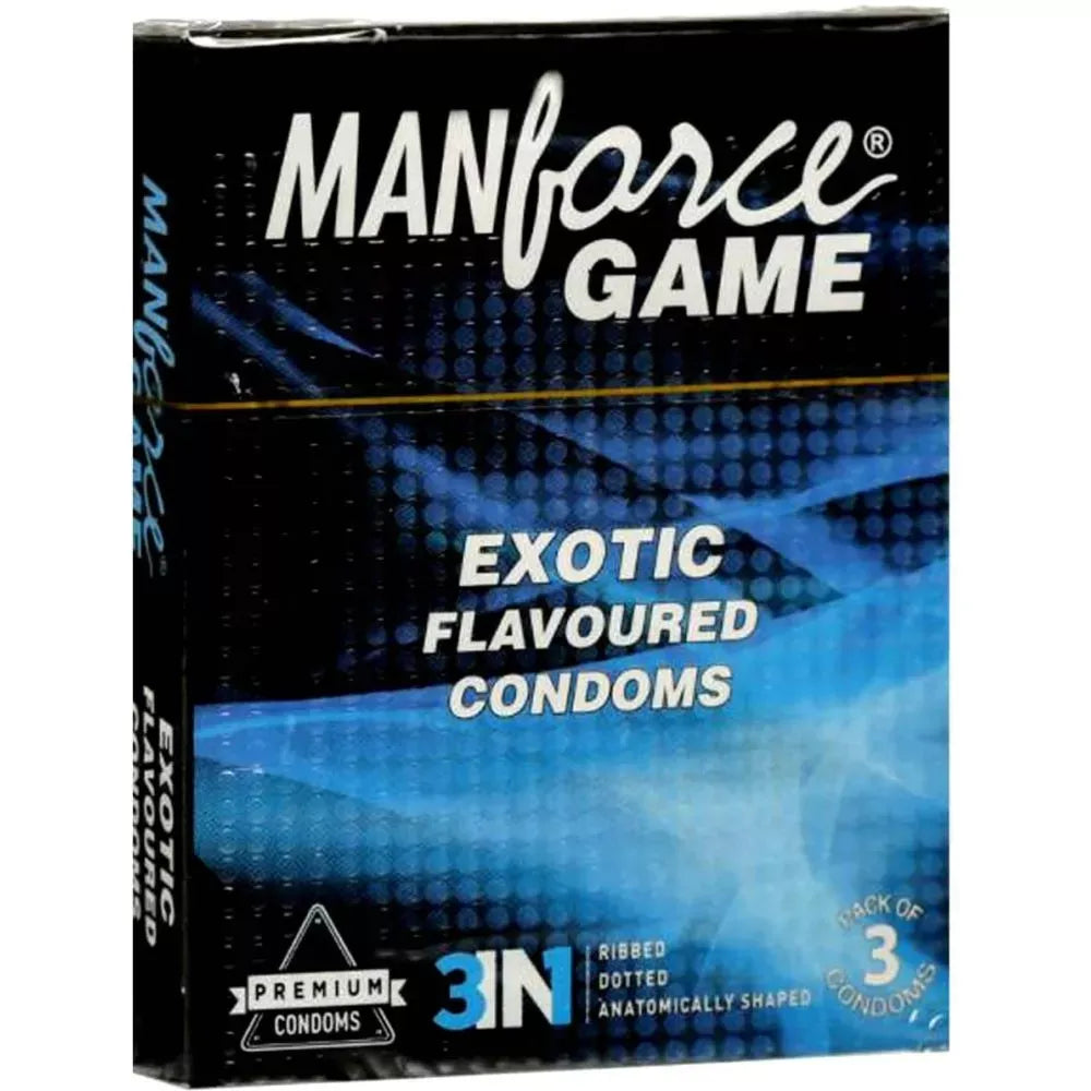 Mankind Pharma Manforce Game 3 In 1 Anatomically Shaped Exotic Flavoured Condoms (3pcs)