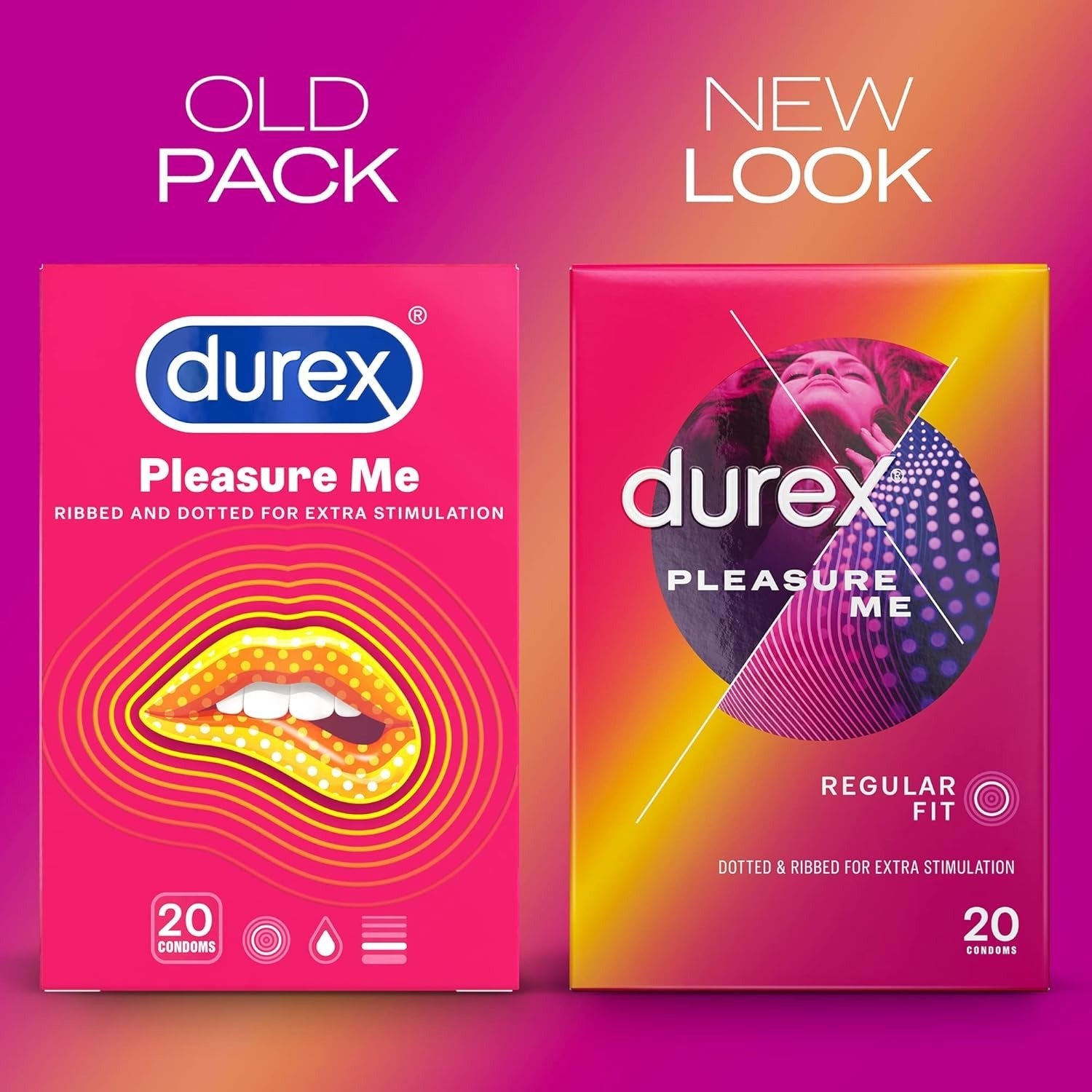 Durex Pleasure Me Condoms, 20 Condoms (1 Pack)